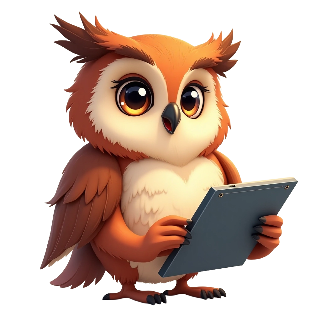 Owl with a Tablet